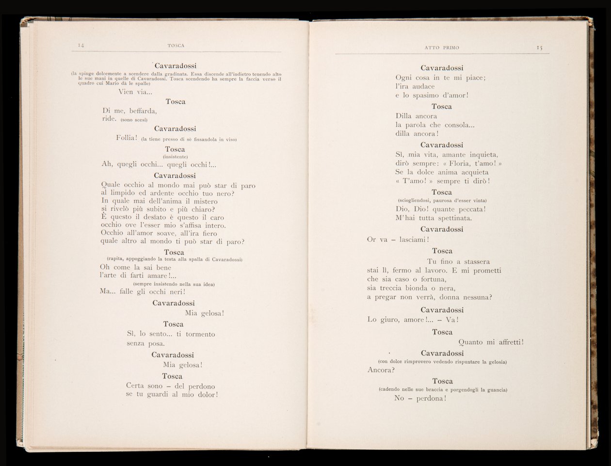Libretto, Tosca, Giacomo Puccini, Edition Ricordi, İtalya by Italian School