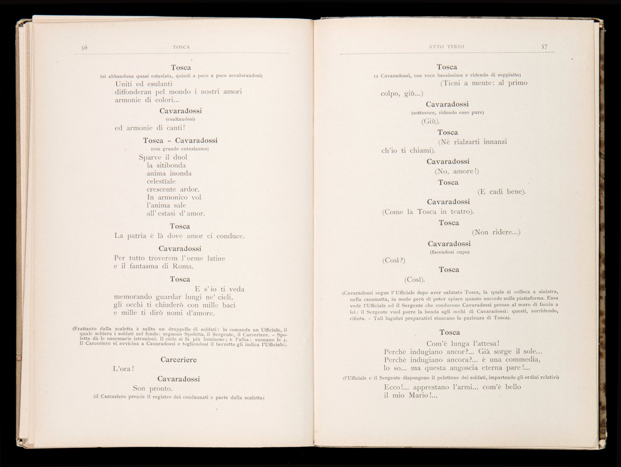 Libretto, Tosca, Giacomo Puccini, Edition Ricordi, İtalya by Italian School
