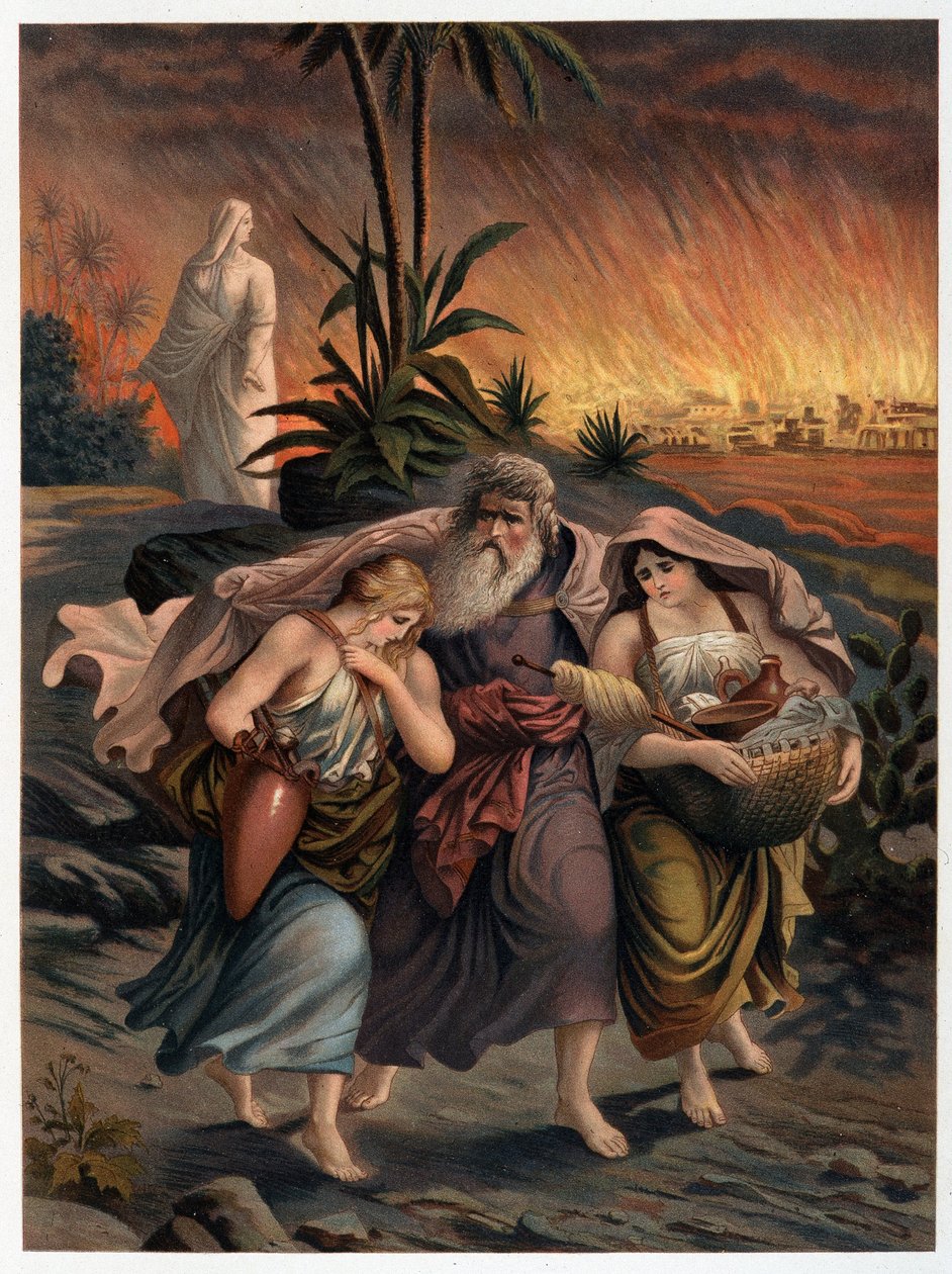 Loth, iki kızıyla birlikte Sodom