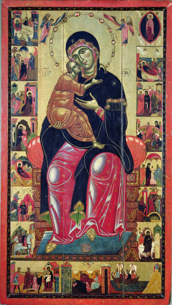 Madonna Enthroned, Floransa Okulu, c.1275-80 by Italian School