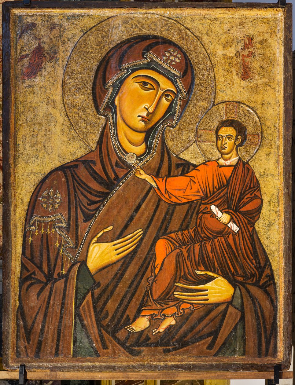 Madonna Odigitria (Bakire ve Çocuk), aynı zamanda Madonna Bruna olarak da bilinir, 13. yüzyılın ortalarında by Italian School