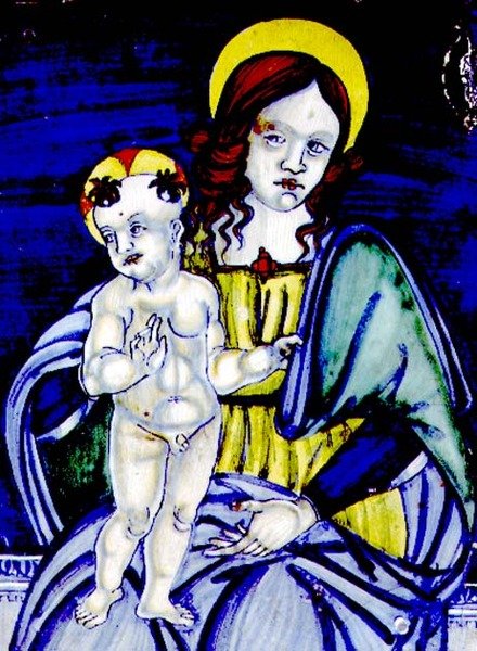 Madonna ve Çocuk (maiolica plak) by Italian School