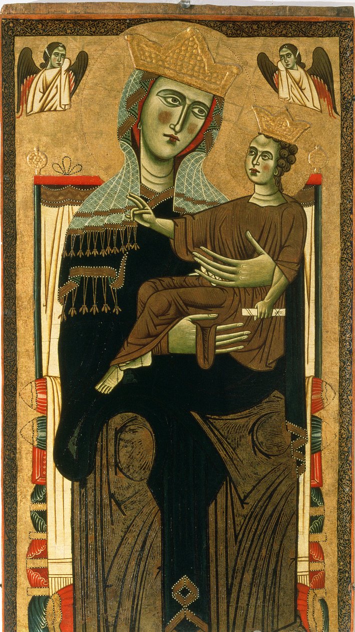 Madonna ve Çocuk (panelde öfke) by Italian School
