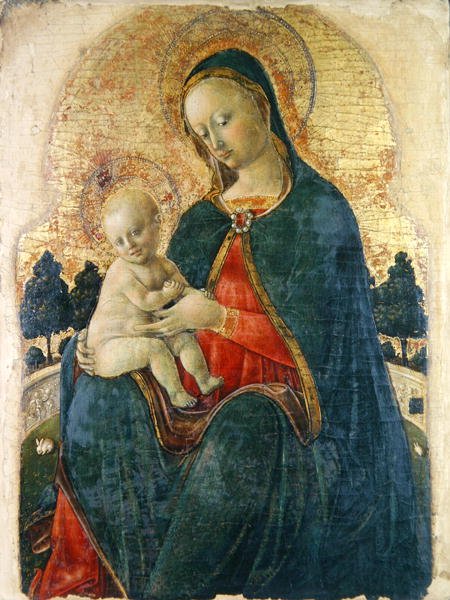 Madonna ve Bahçedeki Çocuk, Venedikli Ressam (panel) by Italian School