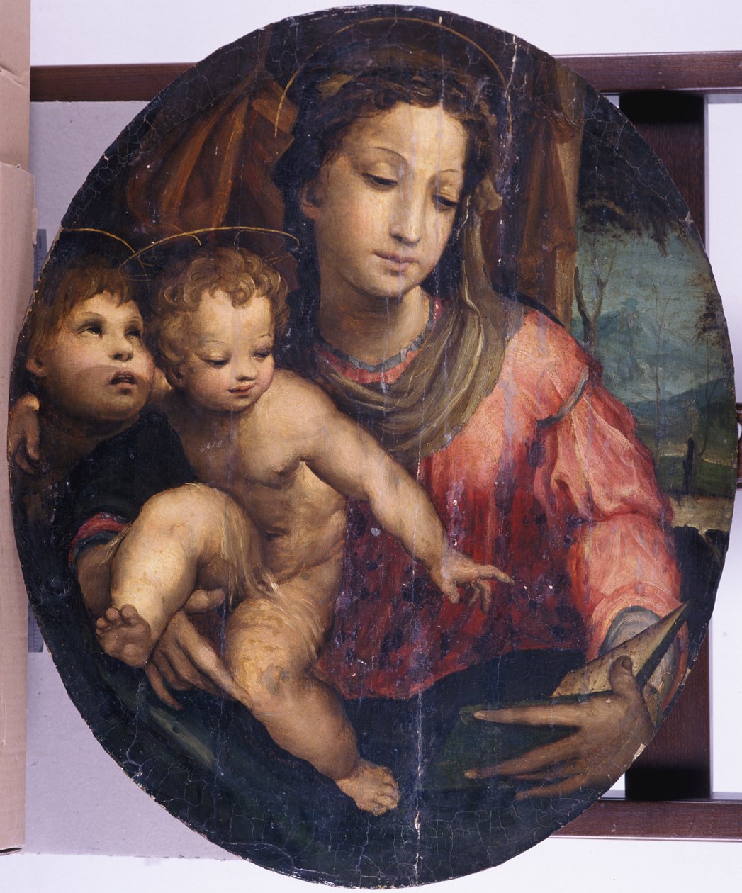 Vaftizci Yahya ile Madonna ve Çocuk, 1546-55 (çam ağacı üzerine yağlı boya) by Italian School