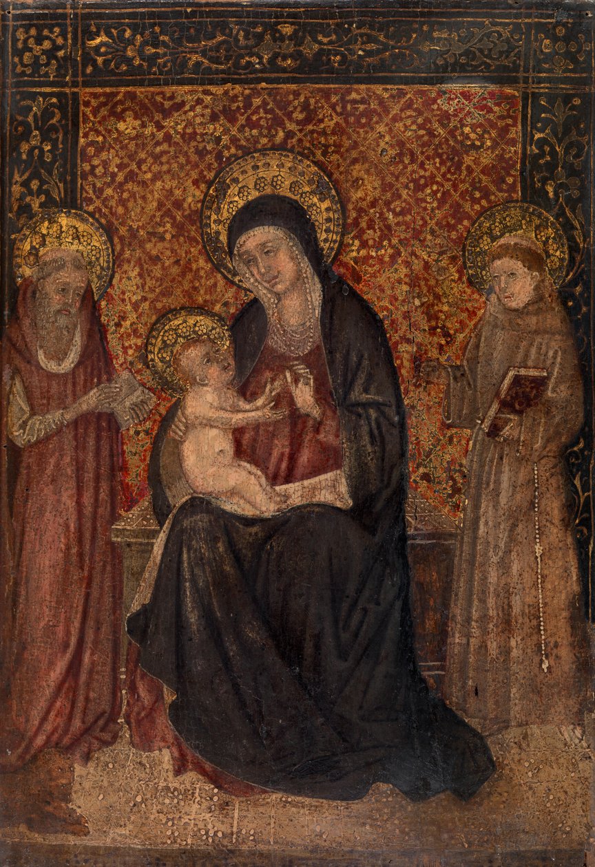Azizler ile Madonna ve Çocuk (panelde öfke) by Italian School