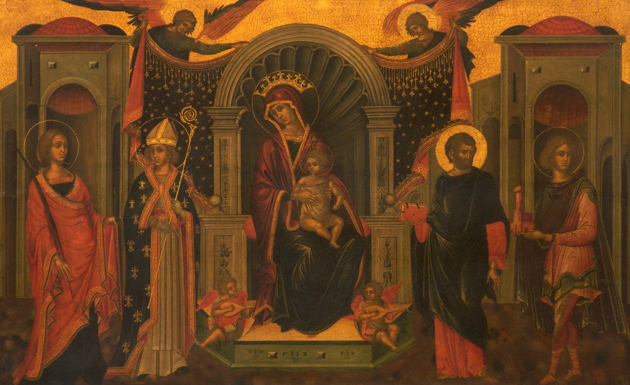 Azizler ile Madonna ve Çocuk, c.1600 by Italian School
