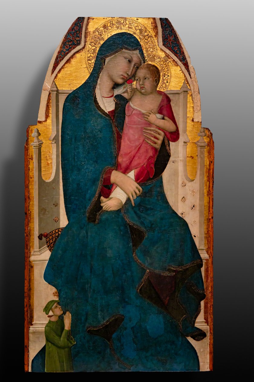 Çocuklu Madonna ve bağışçı, 14. yüzyılın ikinci on yılı (panel üzerine tempera) by Italian School