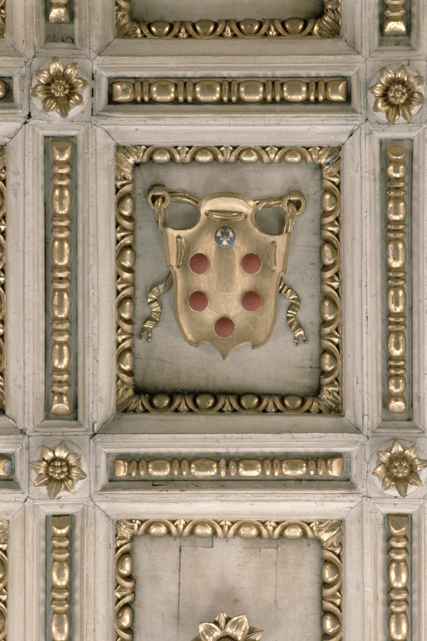 Medici arması, kilisenin alt kısmından (sıva) by Italian School