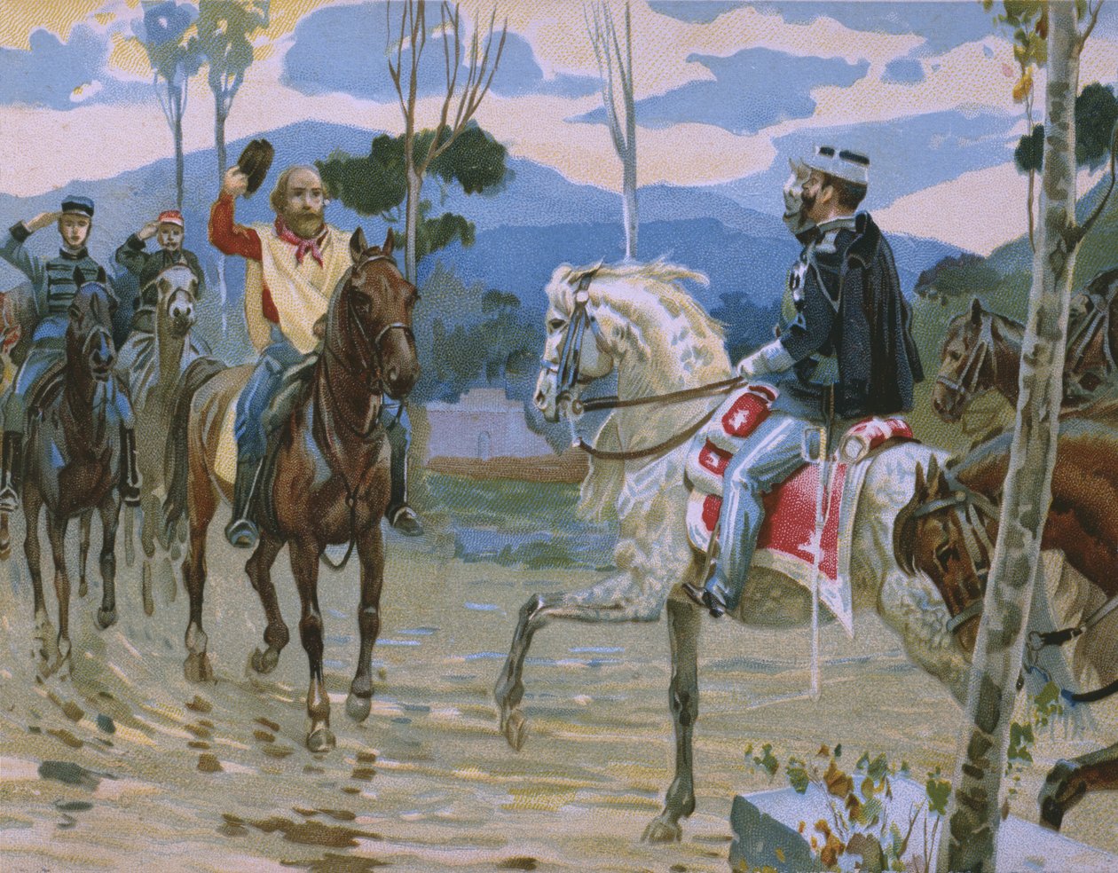 Giuseppe Garibaldi ve Kral Victor Emmanuel II (1820-78) arasında 26 Ekim 1860