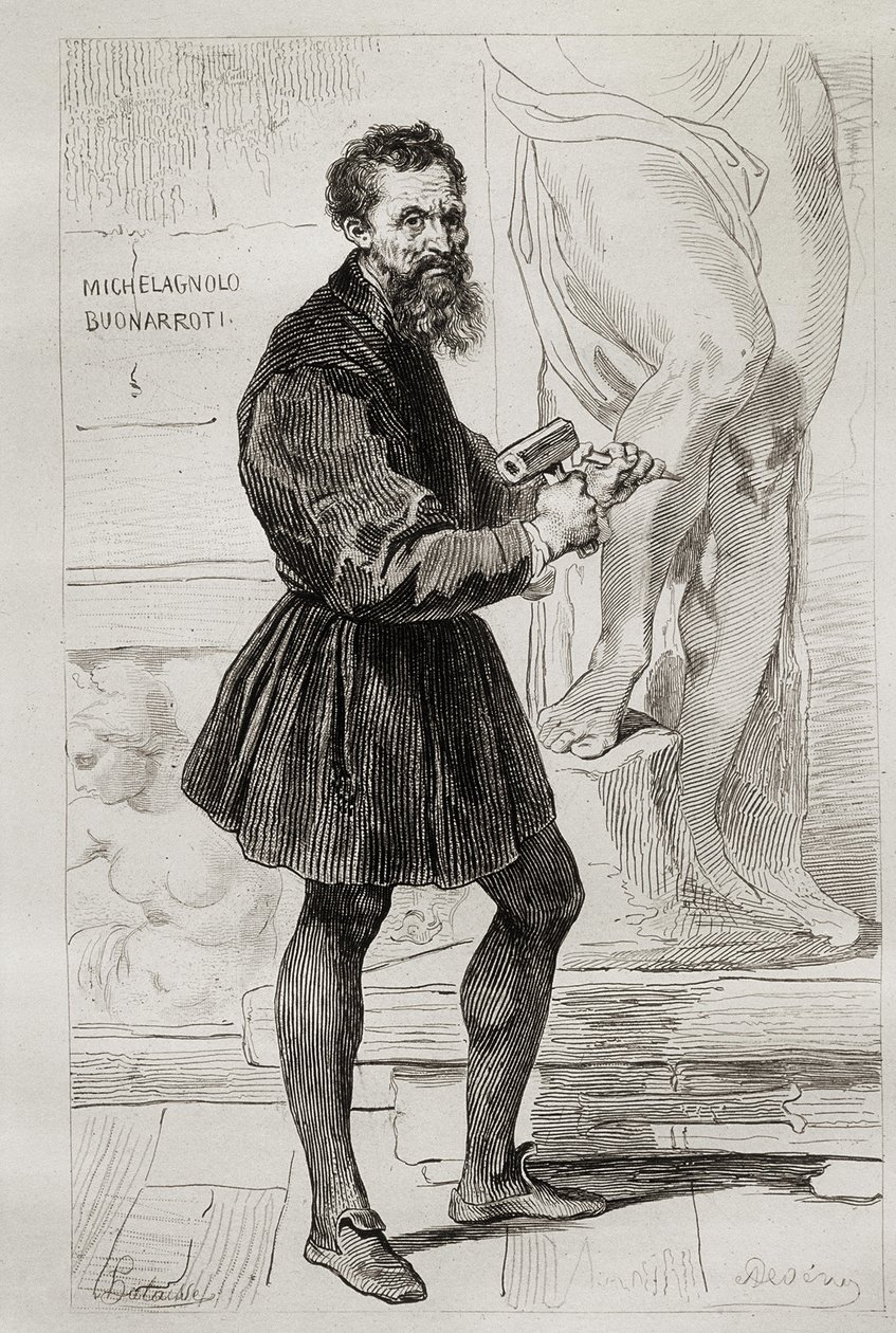 Michelangelo Buonarroti Heykeltıraş by Italian School