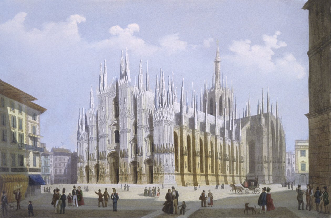 Milano ve Çevresinin Görünümlerinden Milano Katedrali by Italian School
