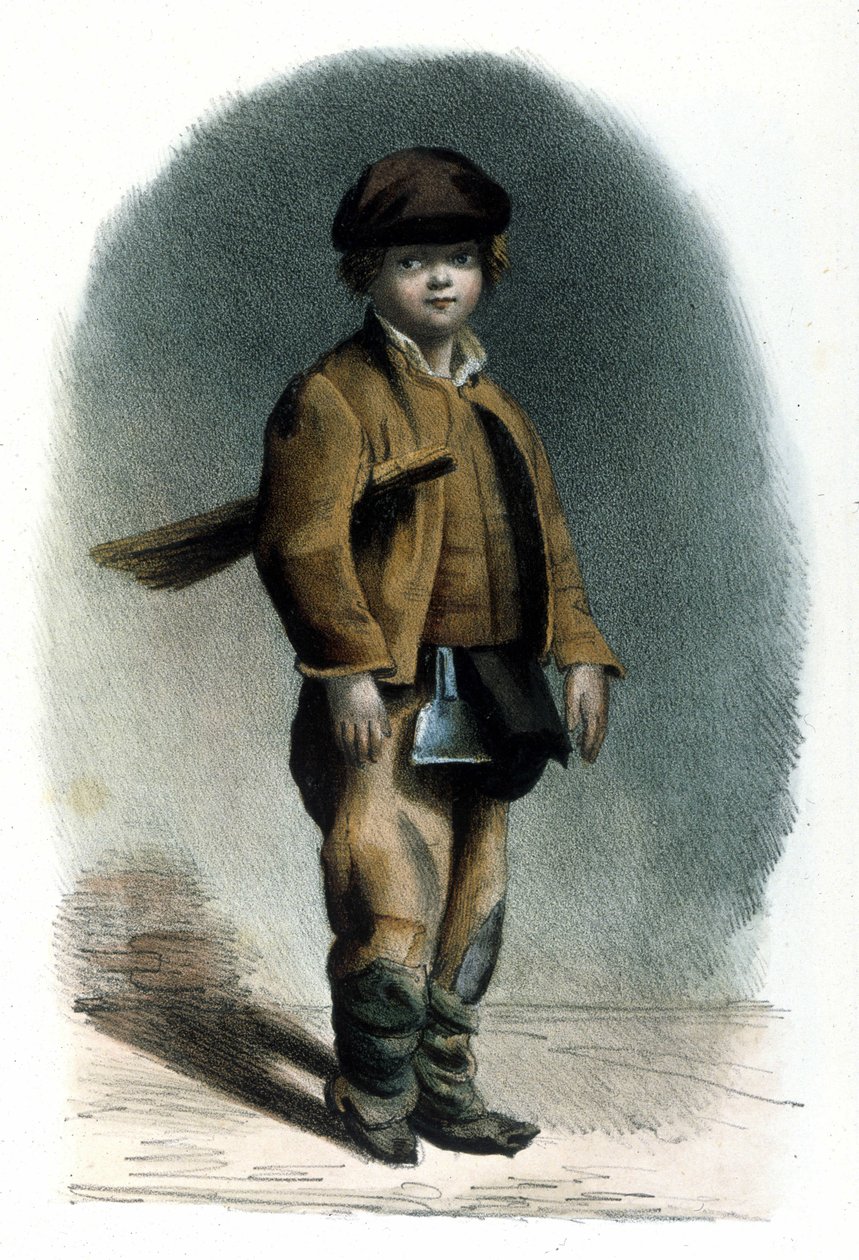 Milanese metier: bir baca bacası bacası. 1830 Locarno gravürü. by Italian School