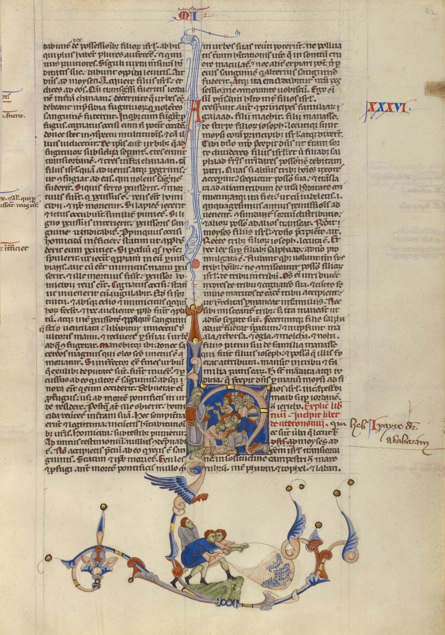 Musa, İsrailoğulları için kayadan su vururken, yaklaşık 1250–62 (parşömen üzerinde tempera ve altın) by Italian School