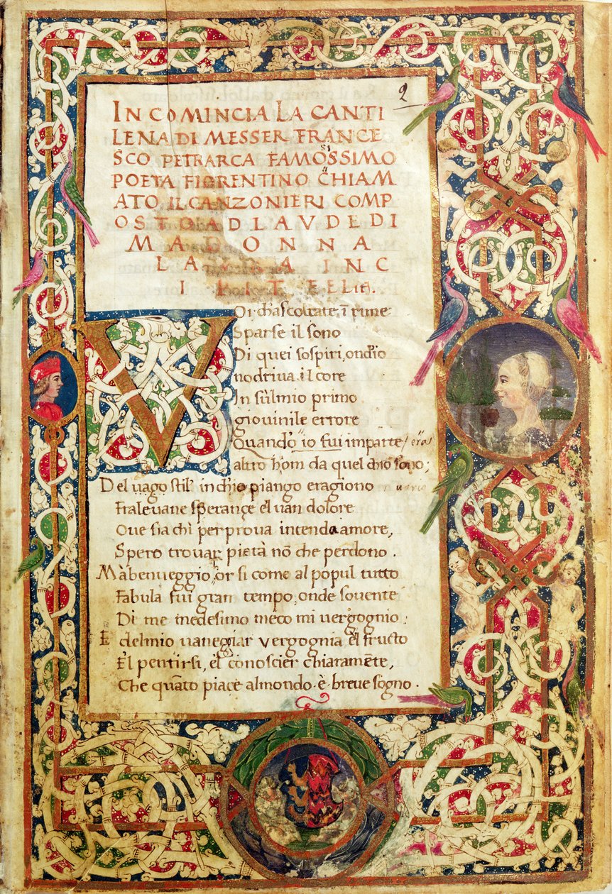 Ms.392 fol.1 Petrarch
