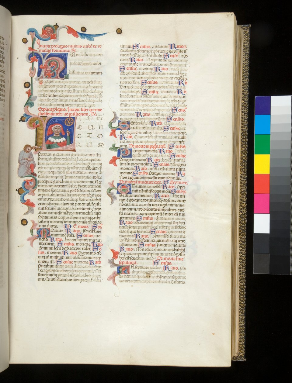 Bayan 390. Genç Seneca, Opera ve Yaşlı Seneca, Excerpta controversiarum, f.95r. Başlangıcı [L], Seneca