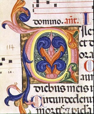 Ms 559 f.206v Paolo Soldini (fl.1342-86) 1379 (parşömen) tarafından aydınlatılan Santa Maria Novella Mezmurundan tarihlendirilmiş ilk 