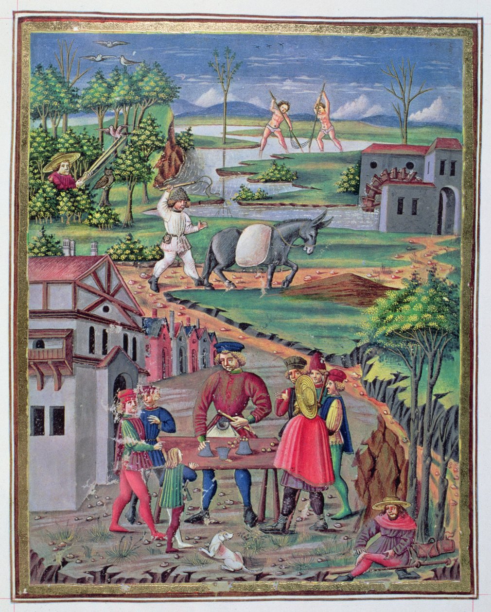 Bayan 'De Sphaera' fol.13r Kırsalda Çalışma ve Oyun by Italian School