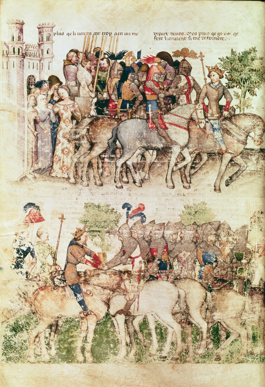 Bayan Fr 343 fol.8v Arthur ve şövalyeleri, Queste del Saint Graal