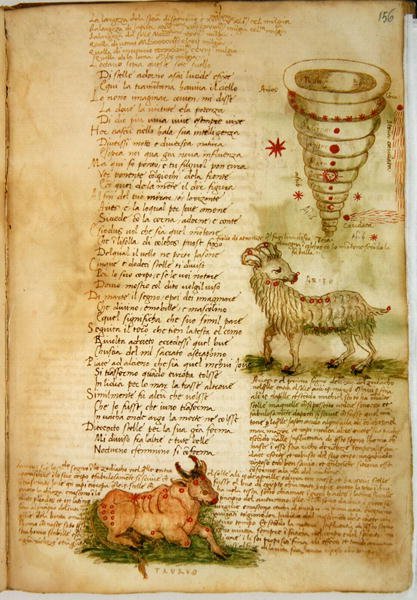 Ms Ital 483 S.4.7 f.156v Koç ve Boğa, Fazio degli Uberti