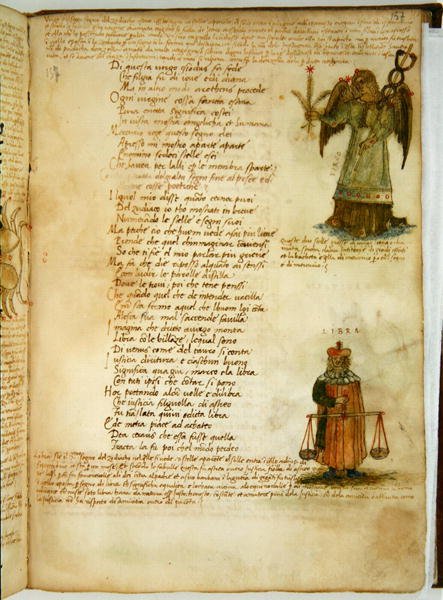 Ms Ital 483 S.4.7 f.157r Başak ve Terazi, Fazio degli Uberti