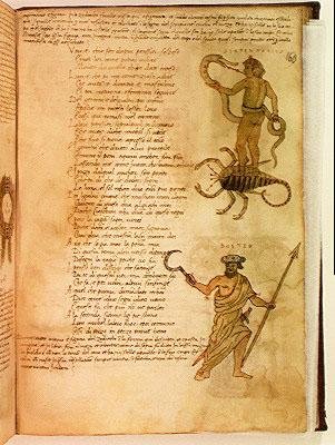Ms Ital 483 S.4.7 f.160v Serpentarius and Bootes, Fazio degli Uberti