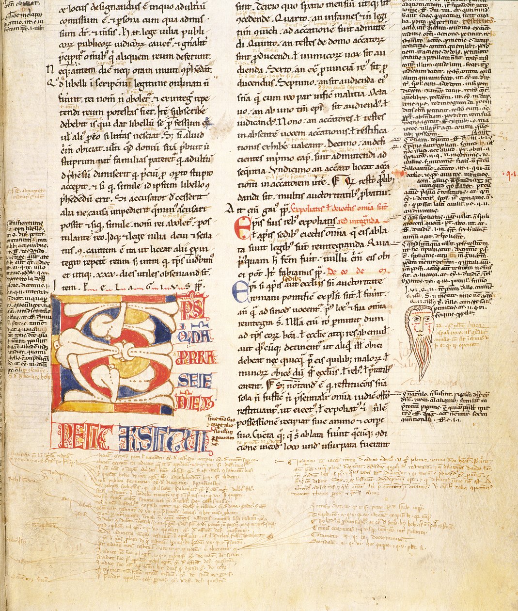 Ms. McClean 135, f.96r: 12. yüzyılın sonlarında Gratians Decretum