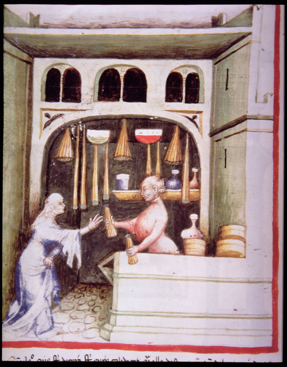 Nova 2644 fol.95v Mum Dükkanı, Tacuinum Sanitatis