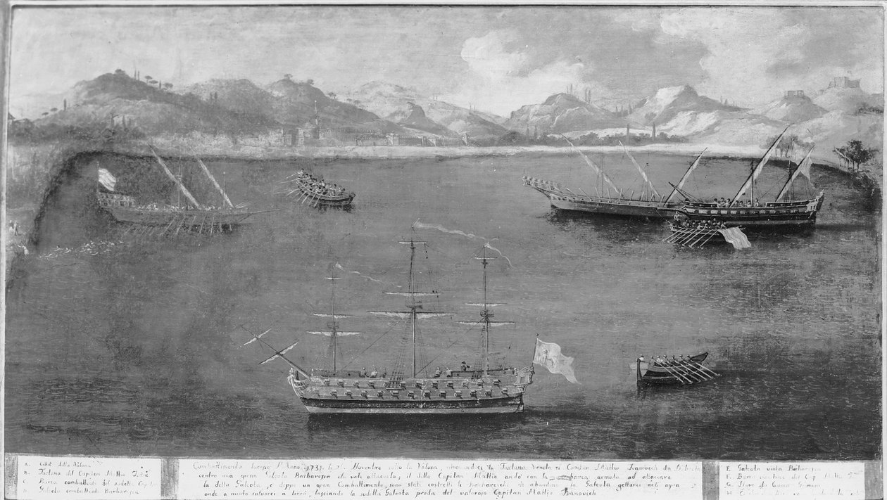 Ünlü Denizcinin Deniz Sömürülerinden Biri, Mattio Ivanovich da Dobrota, c.1730 by Italian School