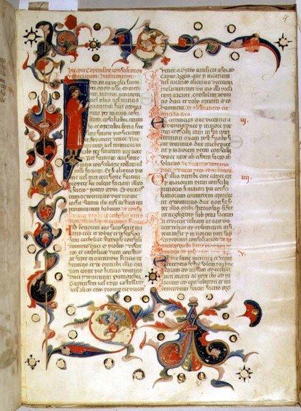 Ducal Konseyi Üyelerinin Teslimini açıklayan metnin sayfası (parşömen) by Italian School