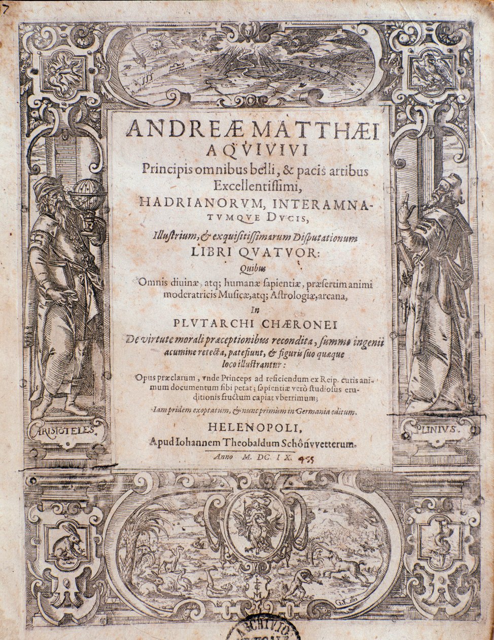 Andrea Matteo Acquaviva tarafından Güzel omnibus ilkelerinden alınan sayfa by Italian School