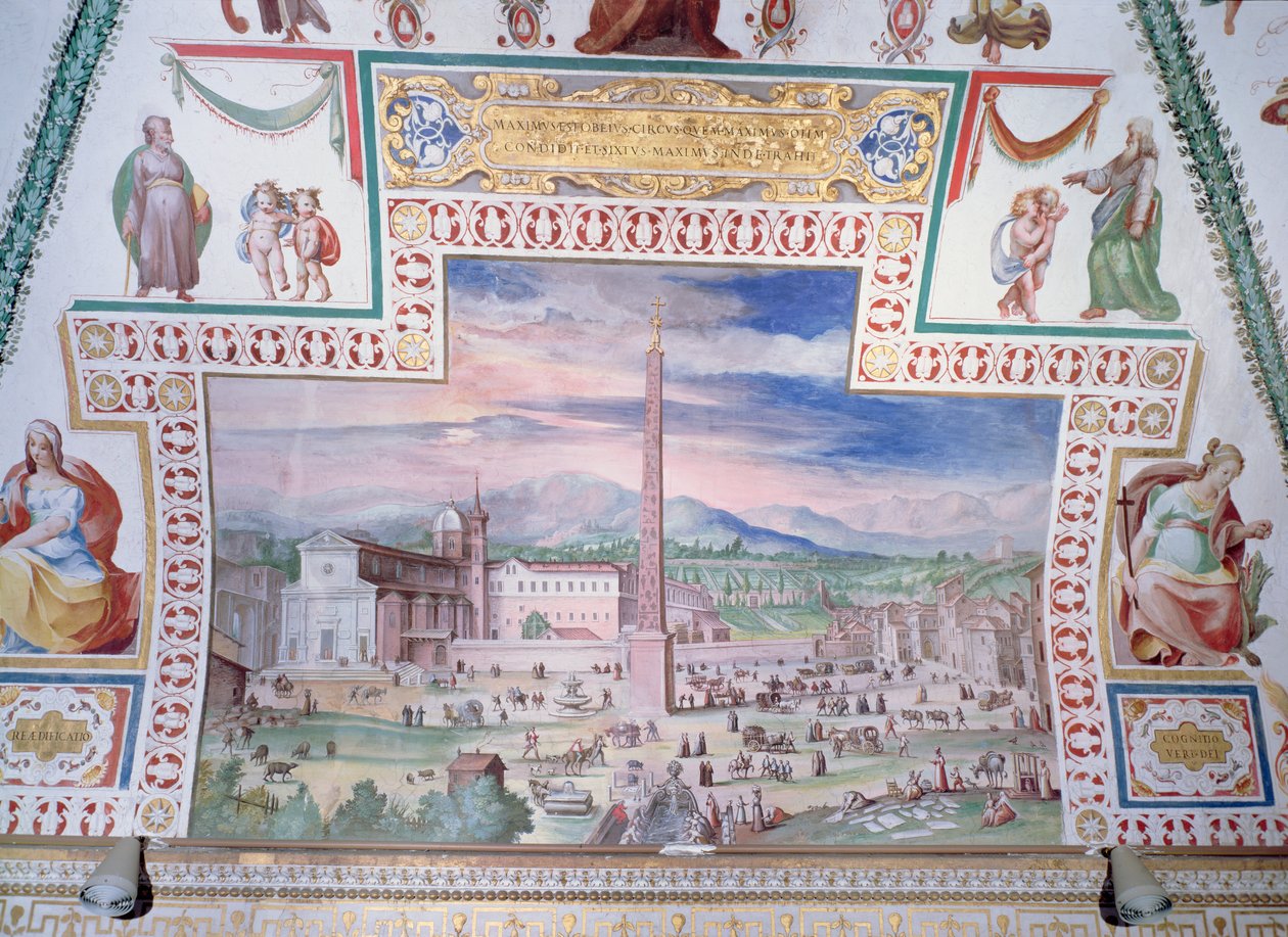 Piazza del Popolo, Papa Sixtus V yönetimi sırasında by Italian School