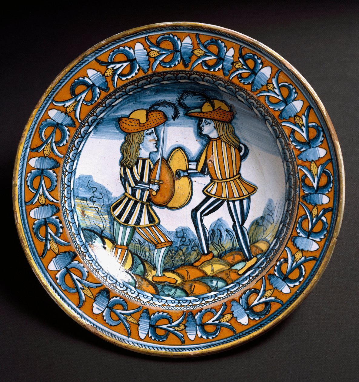 Savaşta iki askeri gösteren levha, c.1520 by Italian School