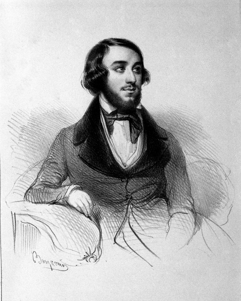İtalyan tenor Mario Candia'nın portresi (1810 - 1883). by Italian School