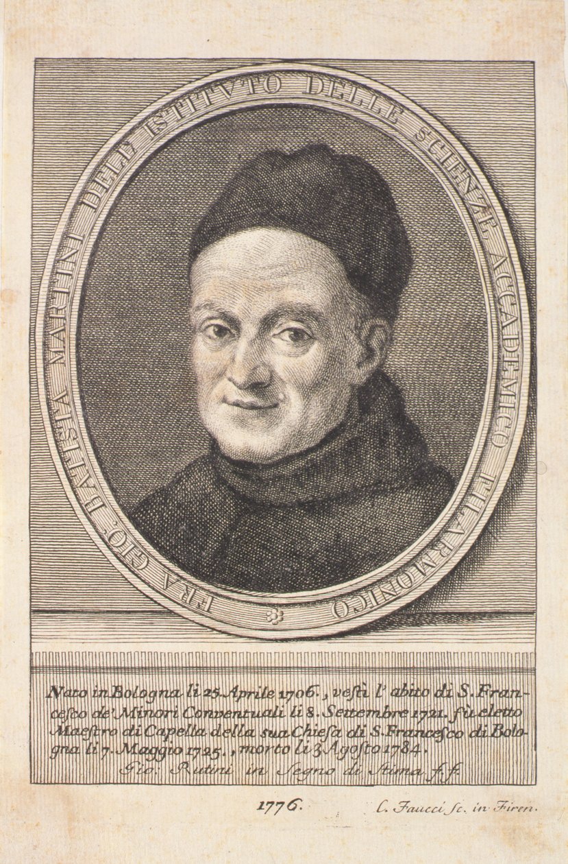 Faucci tarafından oyulmuş Peder Giovanni Battista Martini