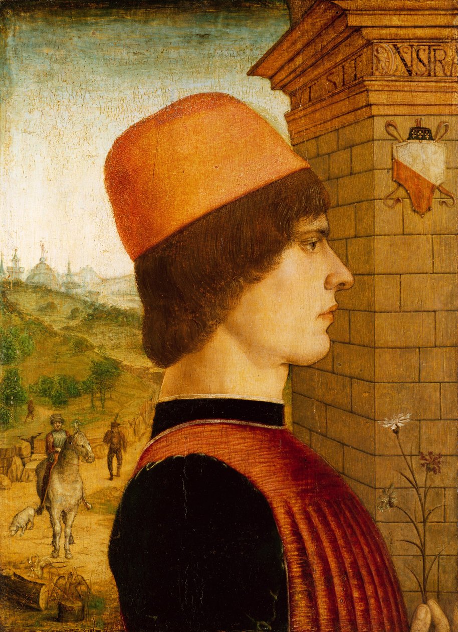 Bir Adamın Portresi, c.1494 (ahşap üzerine tempera) by Italian School