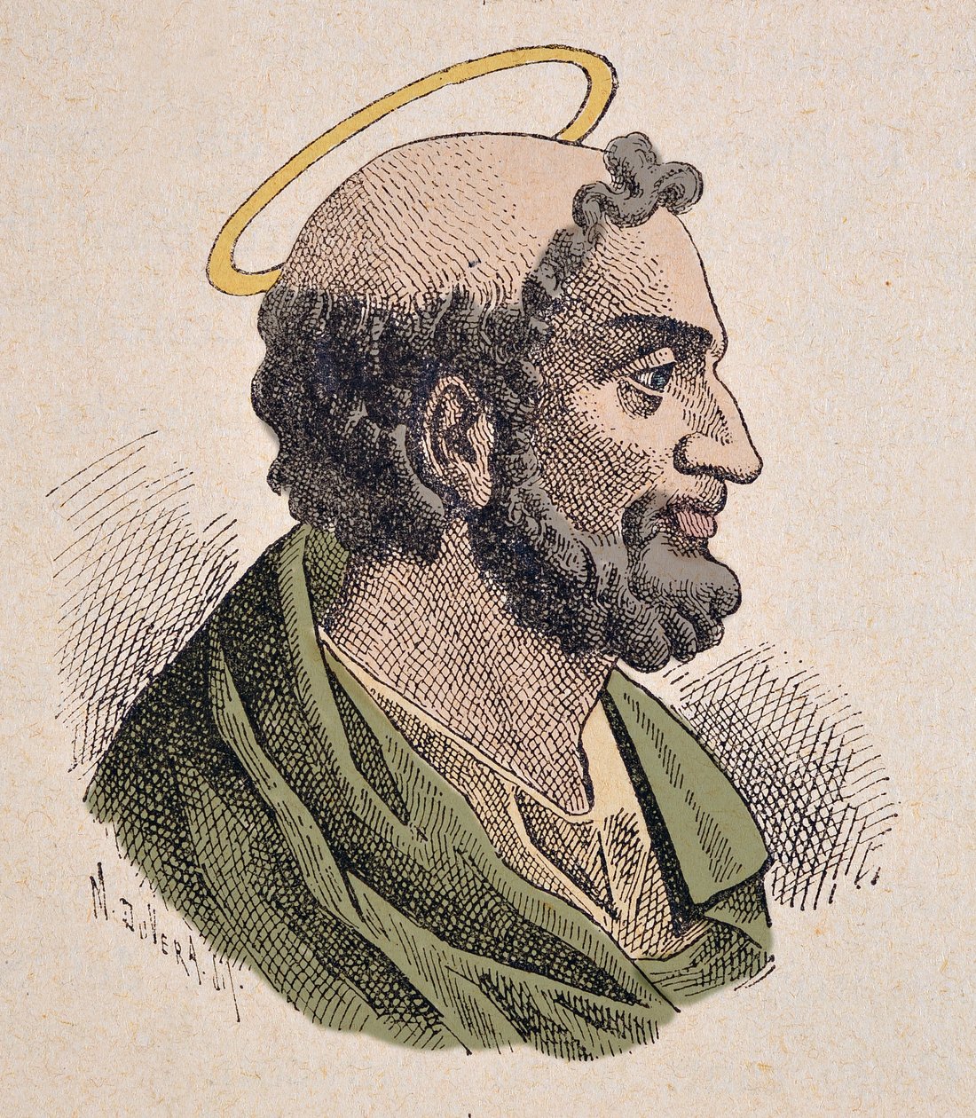 Aziz Pierre (1er siecle), ilk Papa ve Roma Piskoposu portresi. by Italian School