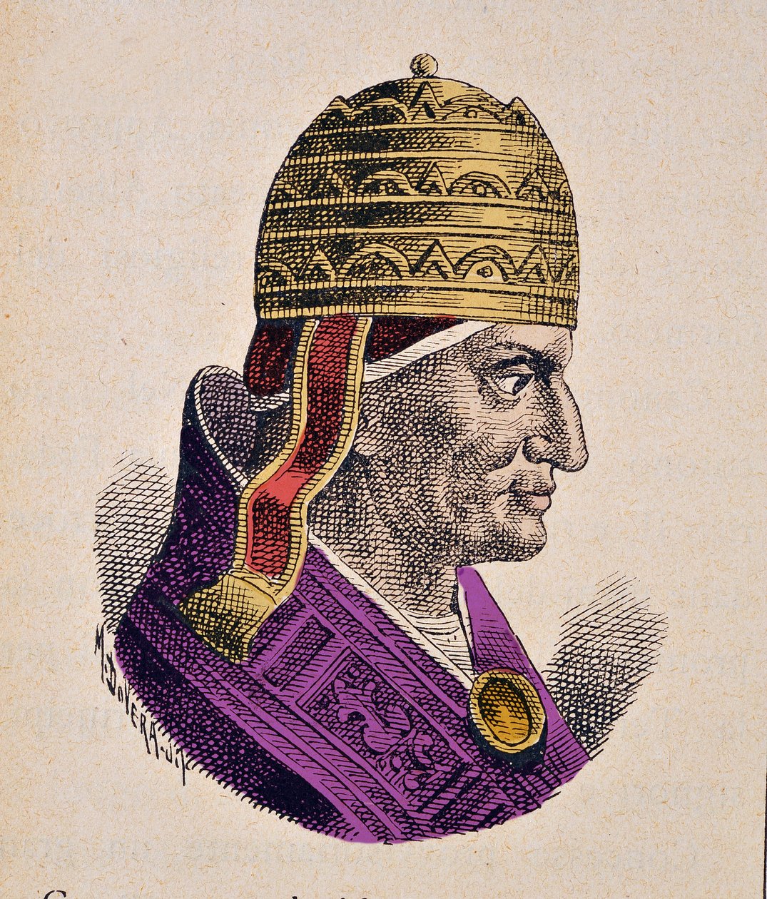 Papa Gregoire IX'un Portresi (Gregorio, Gregorius veya Gregory) (1227-1241) by Italian School