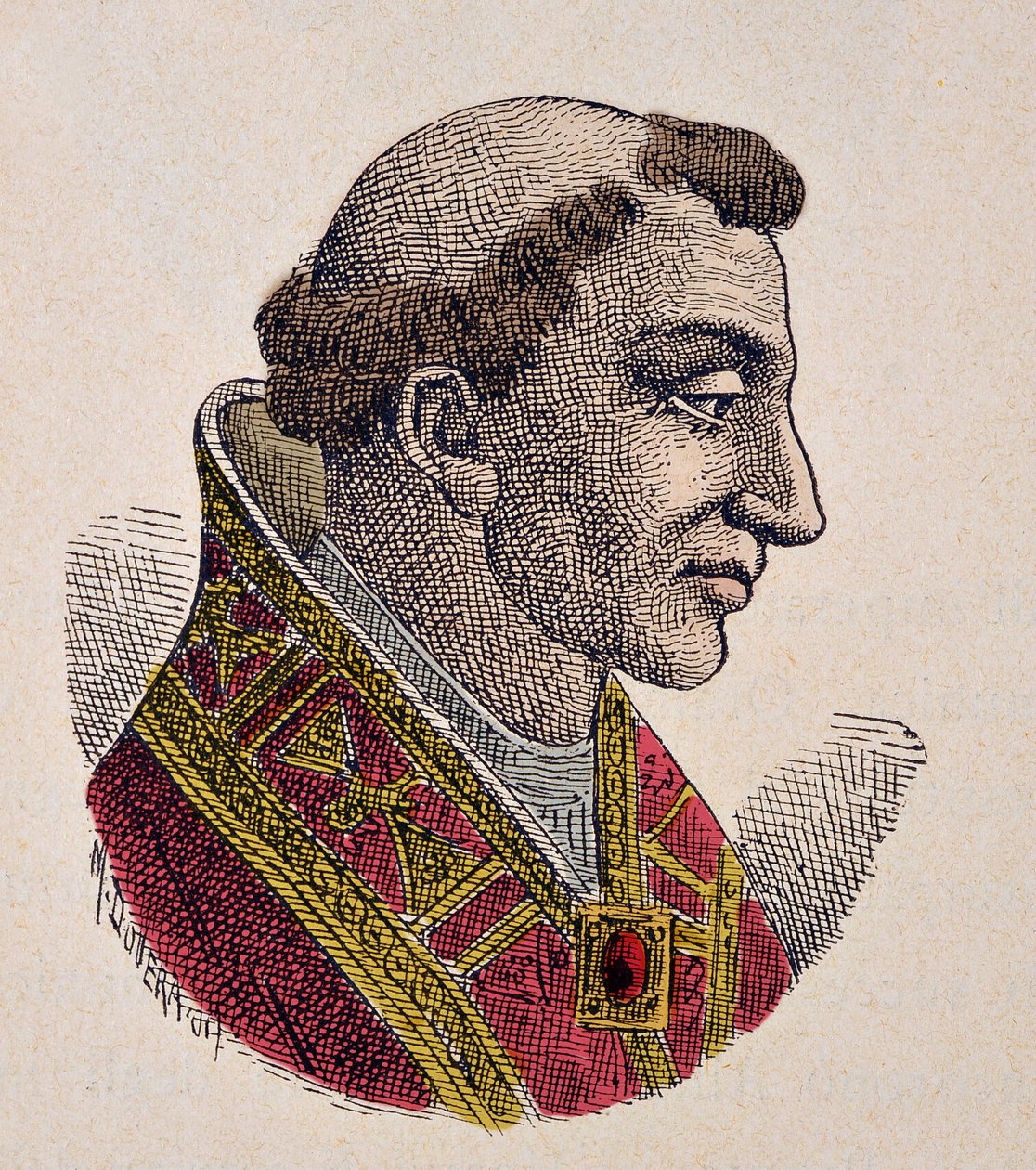 Papa VIII. John'un Portresi (872-882) by Italian School