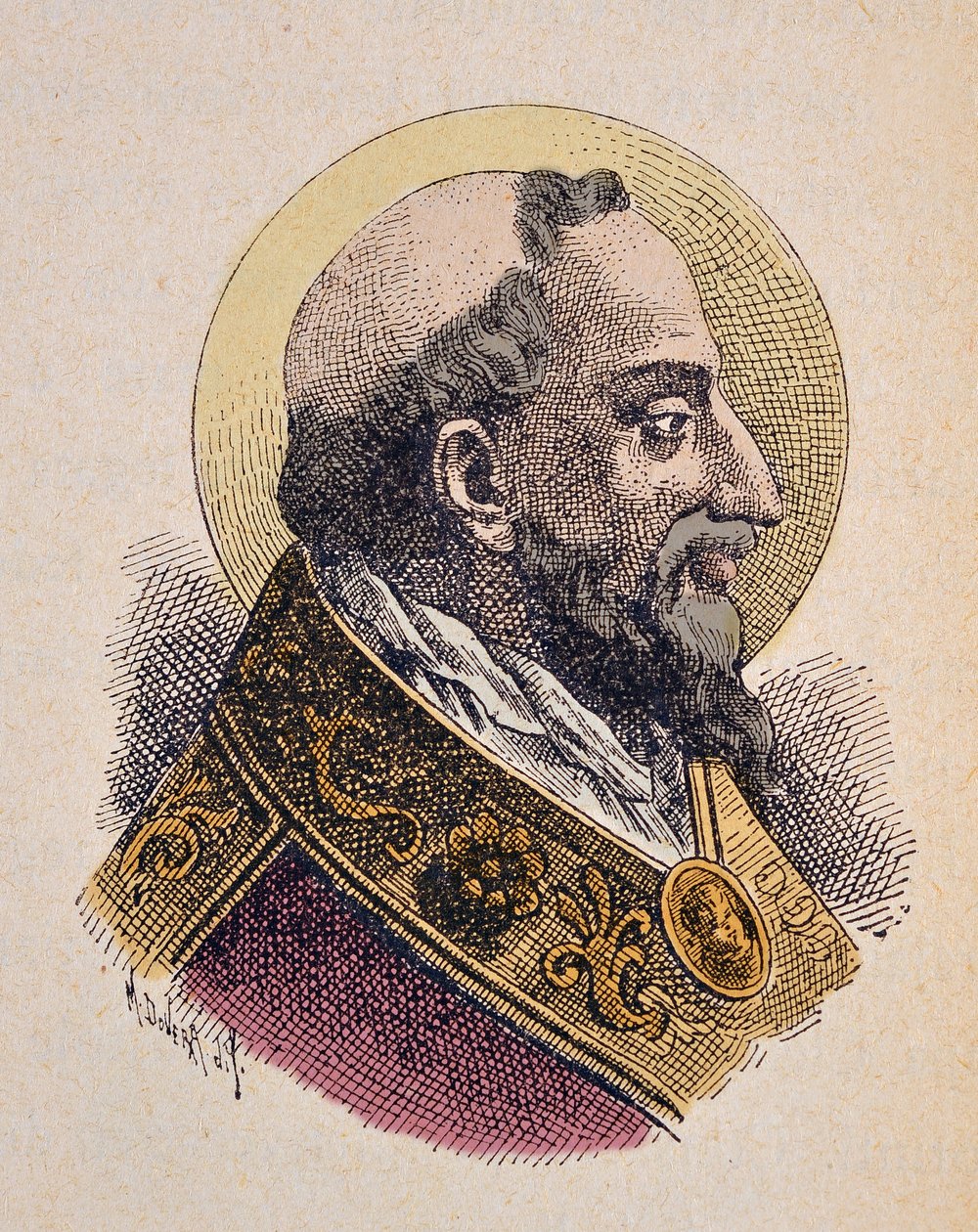 Papa Saint Clement'in Portresi (San Clemente veya Clemens) Ier (88-97) by Italian School