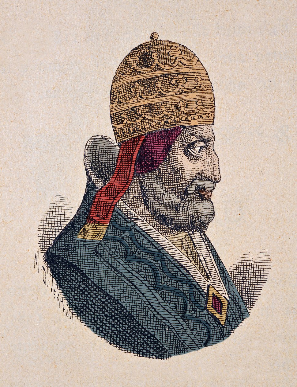 Papa Urbain III'ün Portresi (Urban veya Urbanus veya Urbano) (1185-1187) by Italian School