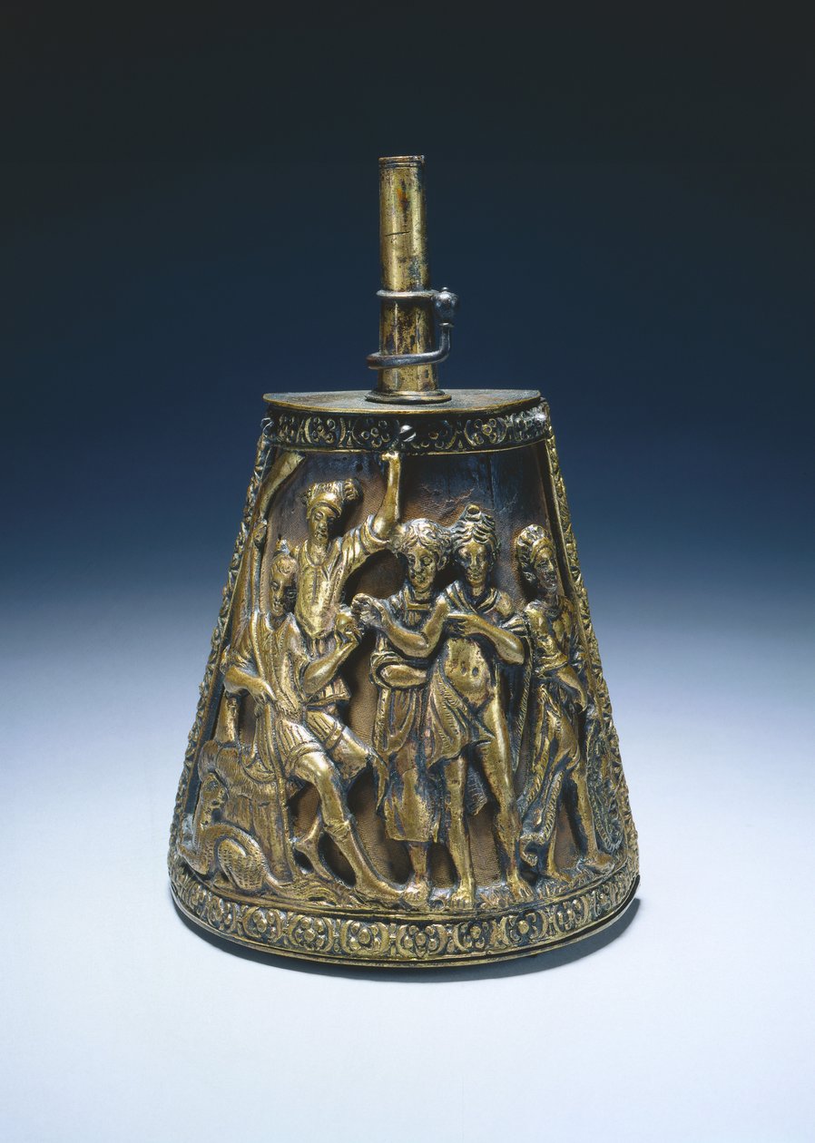 Toz matara, c.1590 (kumaş kaplı ahşap üzerine yaldızlı pirinç) by Italian School