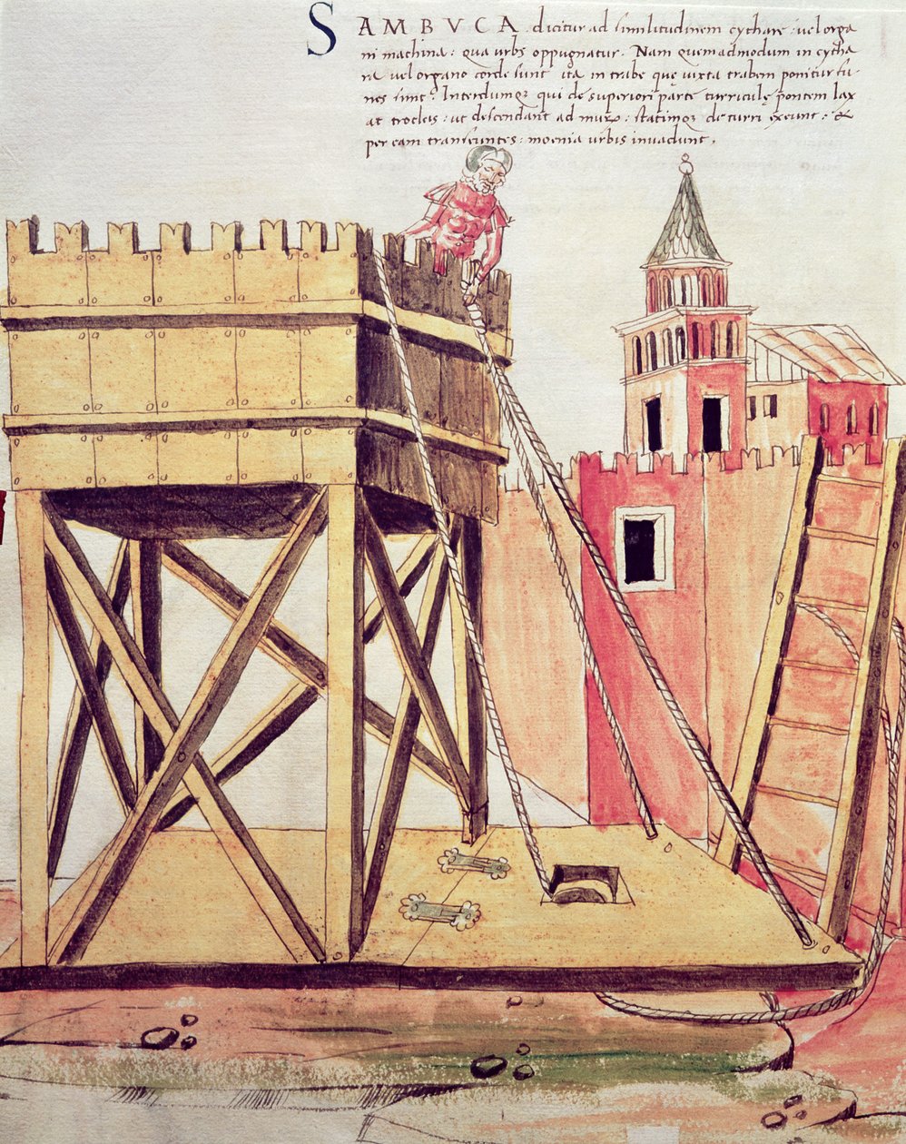 Bir kuşatma kulesi projesi, Roberto Valturio (1405-75) 1470