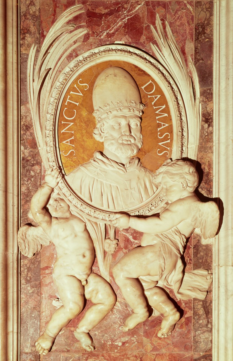 Nefli bir sütun üzerinde (mermer) I. Damasus