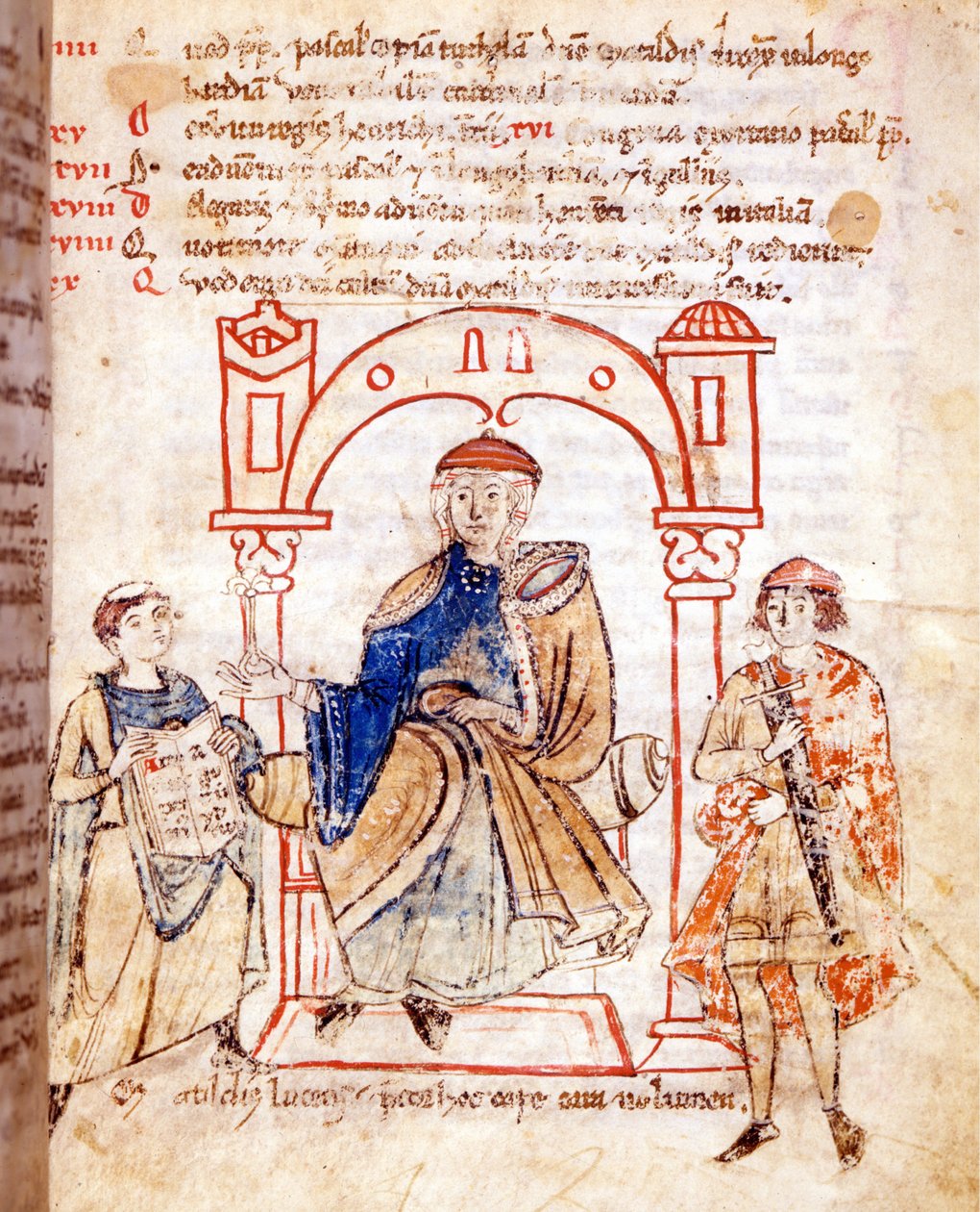 Canossa Kontes Mathilde (veya Toskana Kontes Mathilde) (1046 - 1115) temsili. Donizone