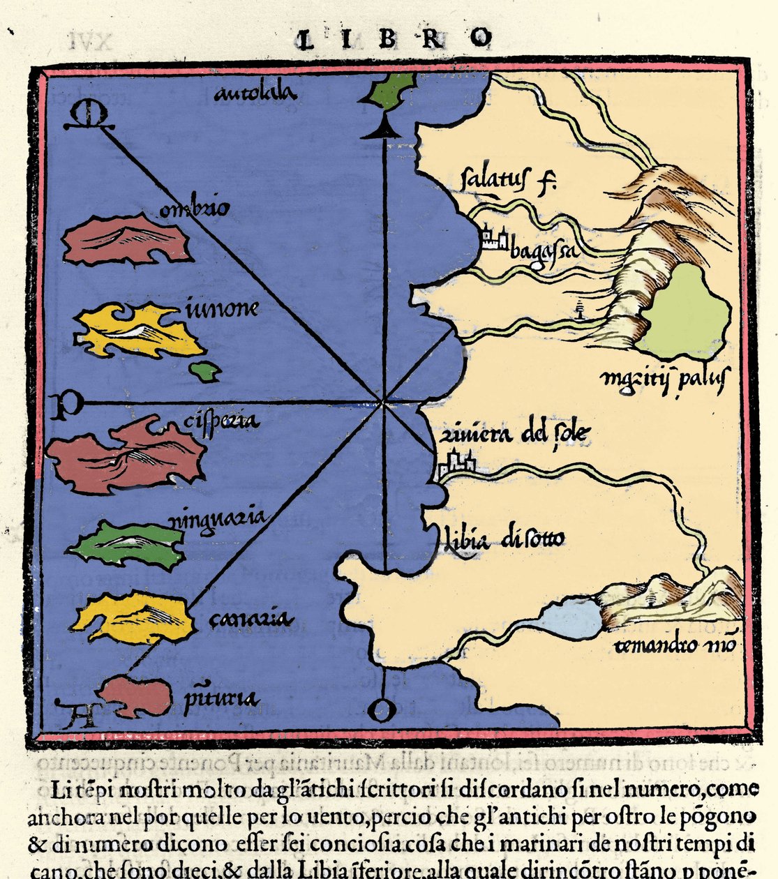Kanarya Adaları Temsilciliği. Benedetto Bordone tarafından Isolario (adaların haritası). Venedik 1547 by Italian School