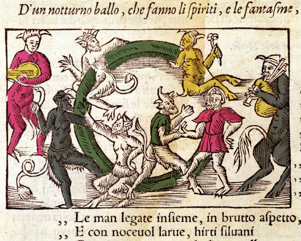 Cadılarla Şabat töreni. Olaus Magnus (1490 - 1557), İsveçli dindar ve coğrafyacı tarafından gravür, “Historia de Gentis Septentrionalibus”, Venedik by Italian School