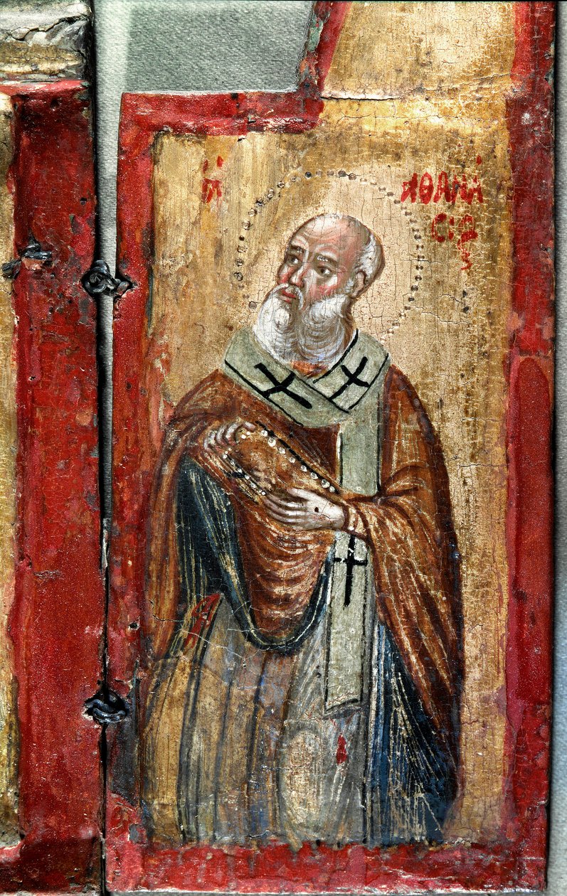 Aziz Anastasia Detay. Yunan bir sanatçının üçlü tablosu. Ahşap üzerine boyama. 16. yüzyıl Venedik, Museo Correr by Italian School