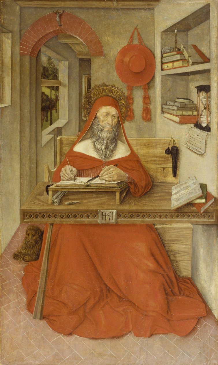 Aziz Jerome Çalışmasında by Italian School
