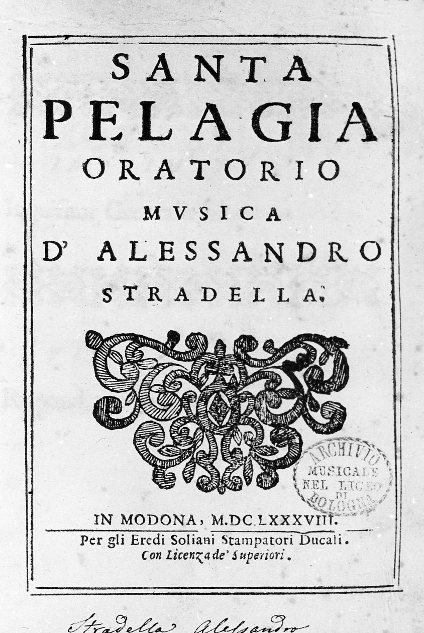 Santa Pelagia, Alessandro Stradella